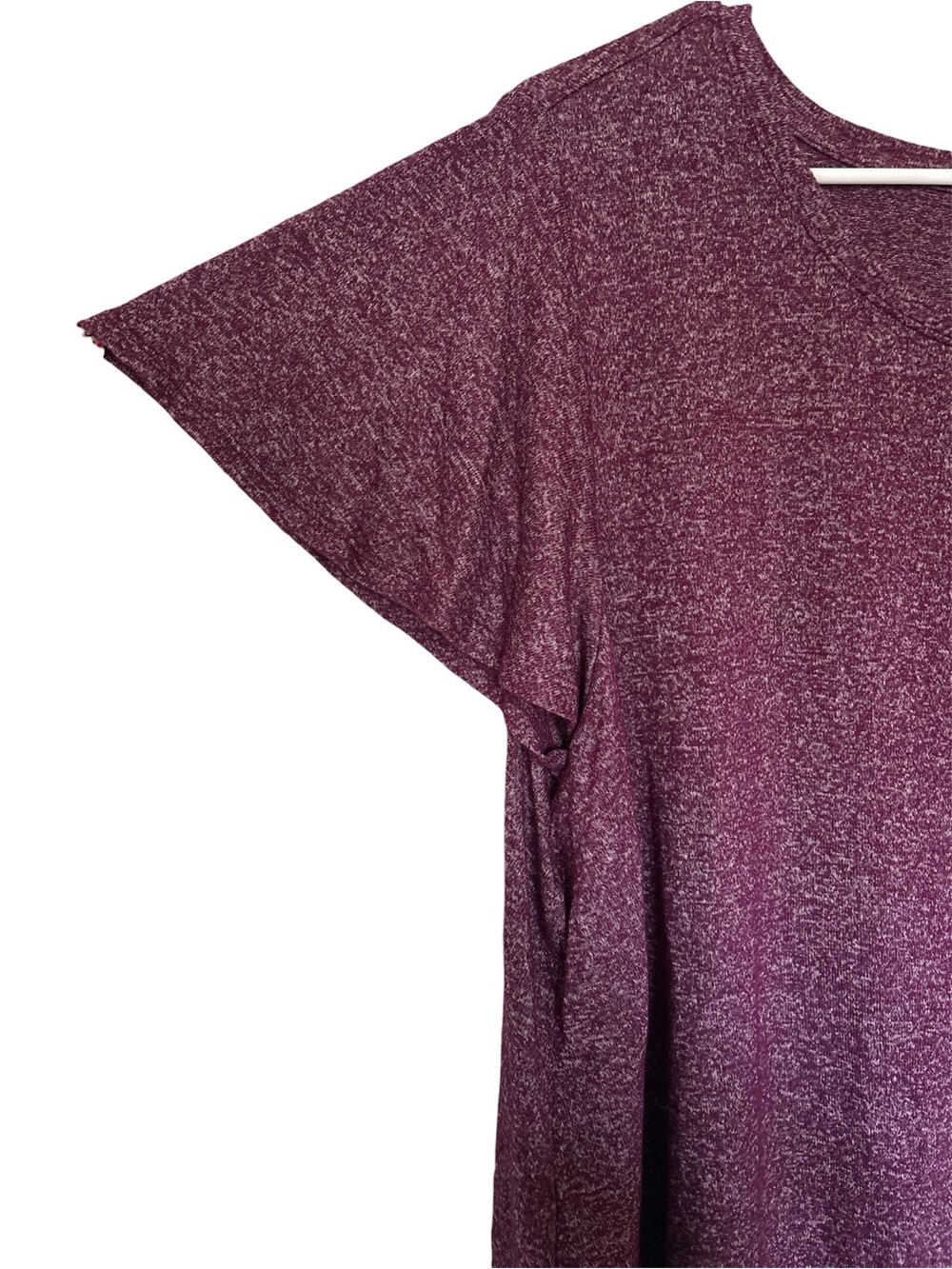 Lane Bryant Heathered Berry Scoop Neck Tunic Top Flowy 3X or 22/24 Short Sleeve - Picture 2 of 4